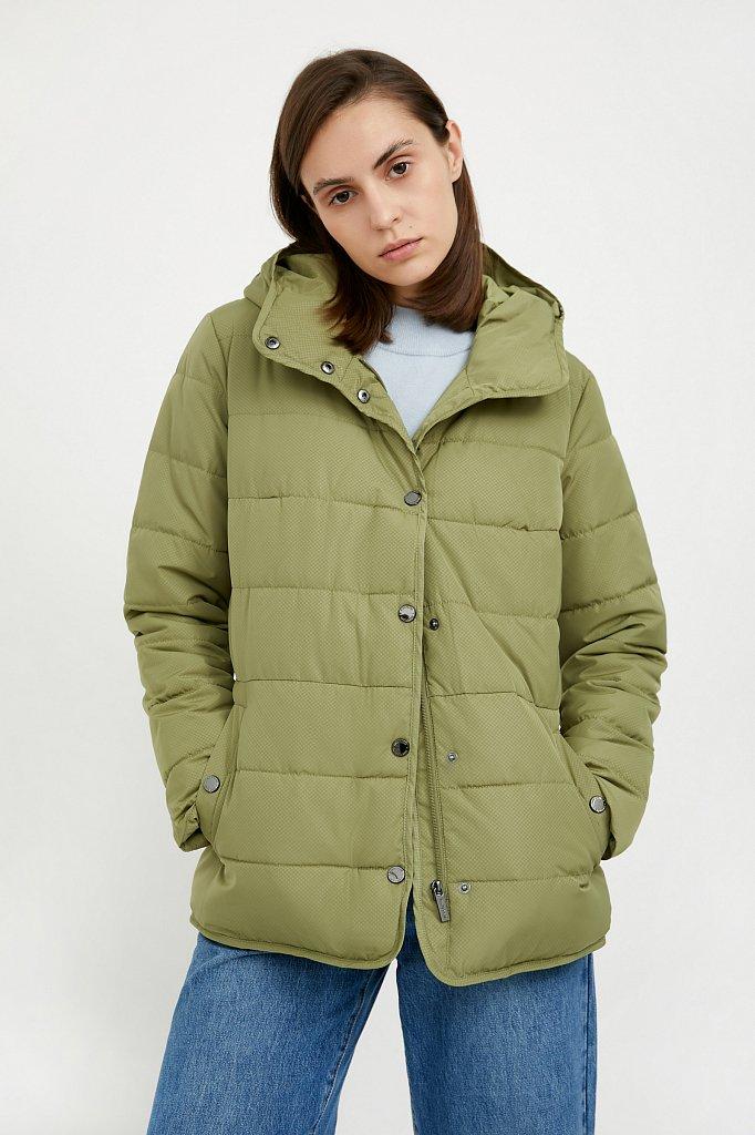 Жіноча демісезонна куртка Finn Flare A20-11002-525 Down fill зелена S
