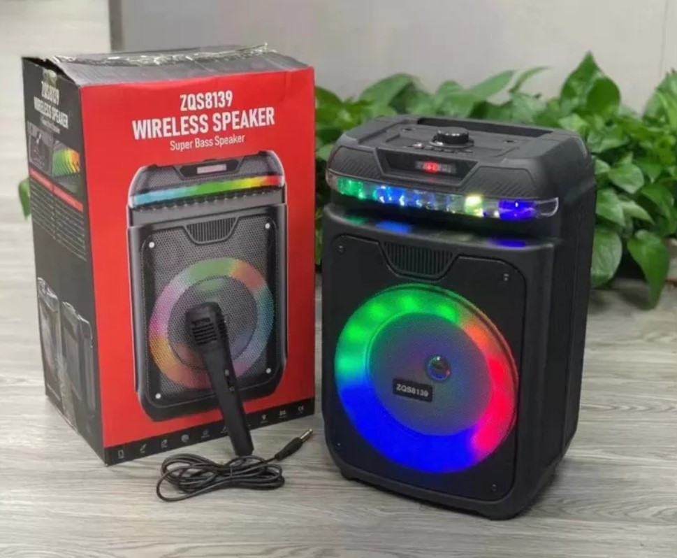 Колонка акумуляторна ZQS-8139 partybox з мікрофоном (30W/USB/BT/FM/TWS)