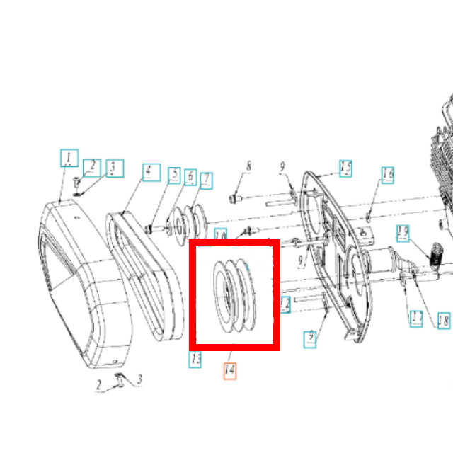 Шкив ведомый для мотоблока Husqvarna TF 230, TF 338 Шкив ведомый для мотоблока Husqvarna TF 230, TF 338