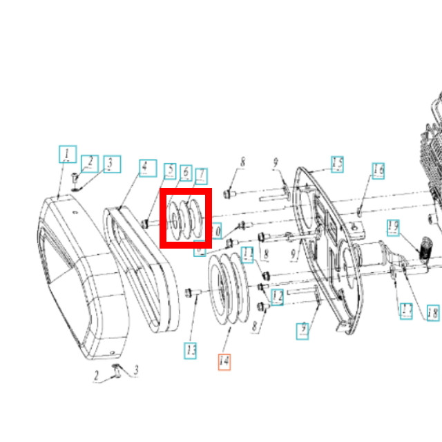 Шкив ведомый для мотоблока Husqvarna TF 230, TF 338 Шкив ведомый для мотоблока Husqvarna TF 230, TF 338