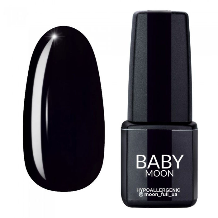 Гель-лак Baby Moon Midnight №07, 6 мл (глибокий чорний)