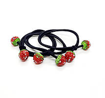 Резинка для волосся полуничка з камінням