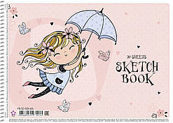 Альбом для малювання, спiраль, А4, 20арк., 100г/м2, глiтер, Star ШКОЛЯРИК