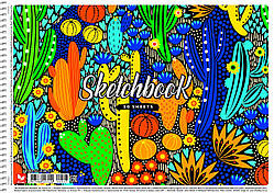 Альбом для малювання, спiраль, А4, 30арк., 100г/м2, флуорисцентна фарба + софт тач, ШКОЛЯРИК