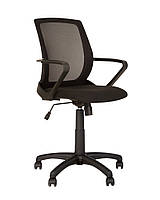 Офисное кресло для персонала FLY GTP BLACK С-11/OH-5 черное с тканевым сидением и сетчатой спинкой