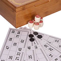 Настільна гра-лото з дерев'яними бочками в бамбуковій коробці Zelart Games 8807