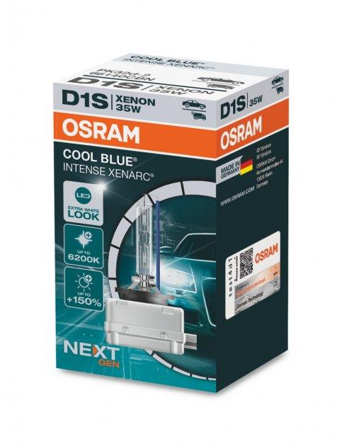 Штатна ксенонова лампа з цоколем D1S Osram COOL BLUE INTENSE Next Gen +150% 66140CBN ОРИГІНАЛ