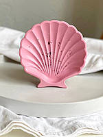 Гипсовая подставка Shell с розовым декором, фото реквизит для предметной съемки 11см, 2см