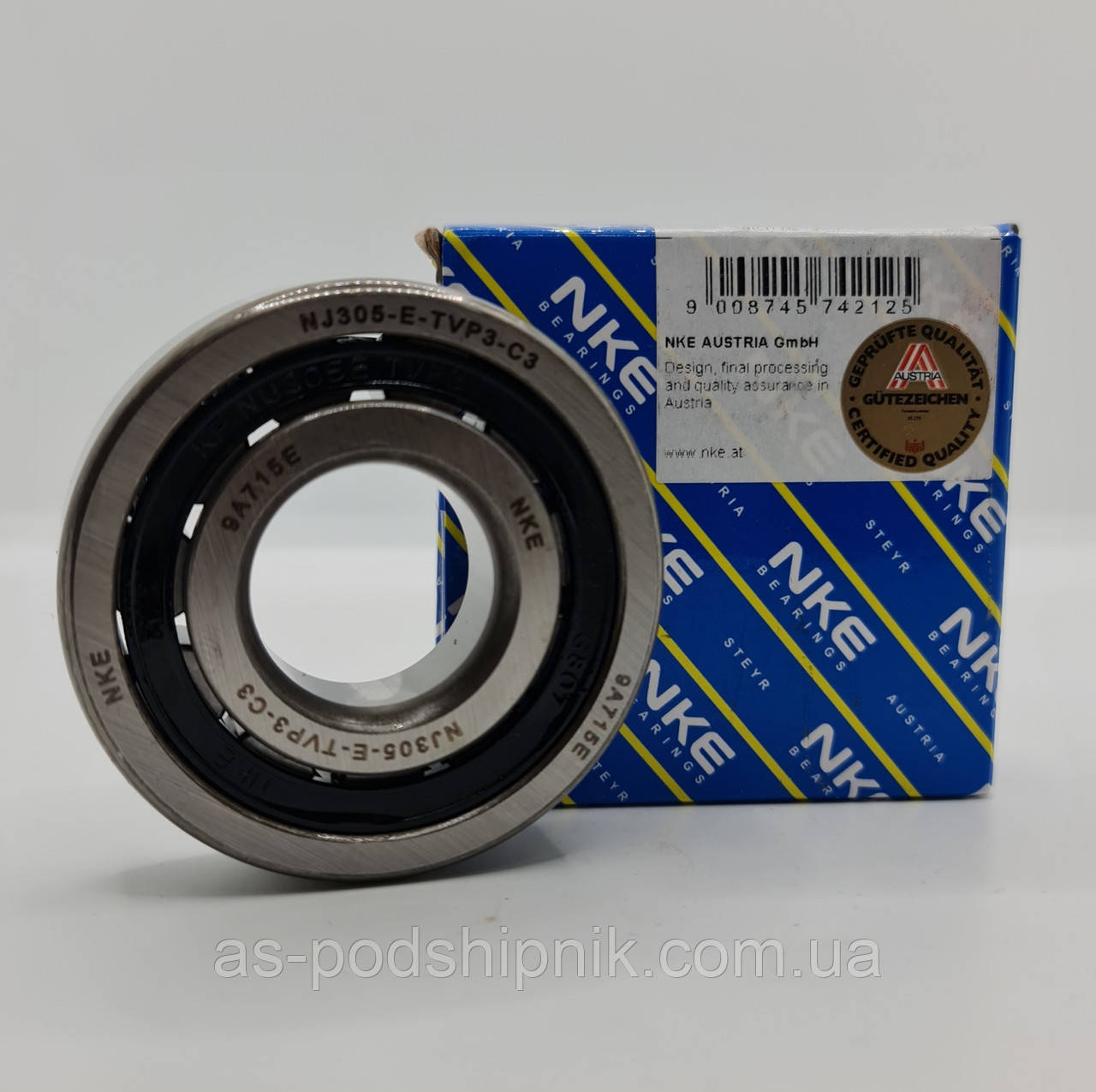Підшипник  NJ305 E TVP3 C3 (42305) NKE