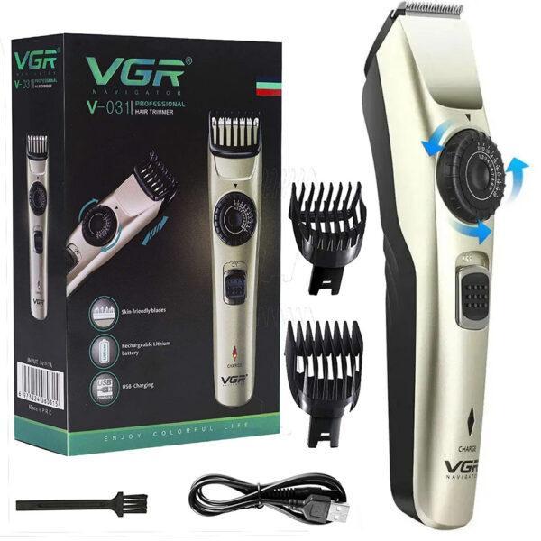 Машинка для стрижки волосся VGR V-031 з насадками від USB