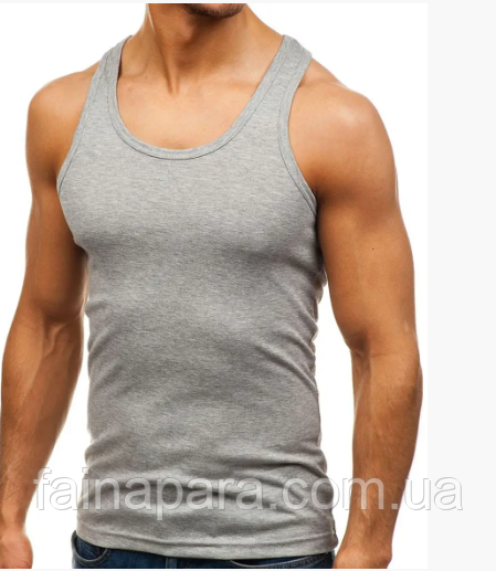 Чоловіча бавовняна майка Ezgi Туреччина (сера) 2XL, фото 1