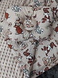 Комплект постільної білизни для новонароджених Манюня Зірочки в ліжечко ( коляску) плед + подушка + простирадло, фото 8