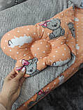 Комплект постільної білизни для новонароджених Манюня Зірочки в ліжечко ( коляску) плед + подушка + простирадло, фото 9