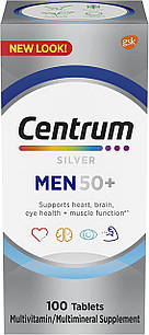 Centrum Silver Men 50+ Вітаміни для чоловіків 50+, 100 таблеток з лікопіном і лютеїном, GSK