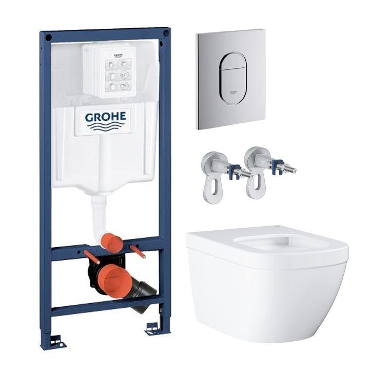 Комплект інсталяції GROHE QuickFix Solido 39536000 с унітазом GROHE кнопка хром 147284, фото 1