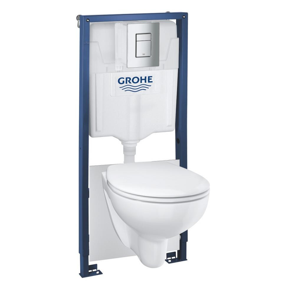 Комплект інсталяції GROHE Bau Ceramic 39586000 с унітазом GROHE кнопка хром 143104, фото 1