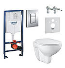 Комплект інсталяції GROHE Bau Ceramic 39586000 с унітазом GROHE кнопка хром 143104, фото 3