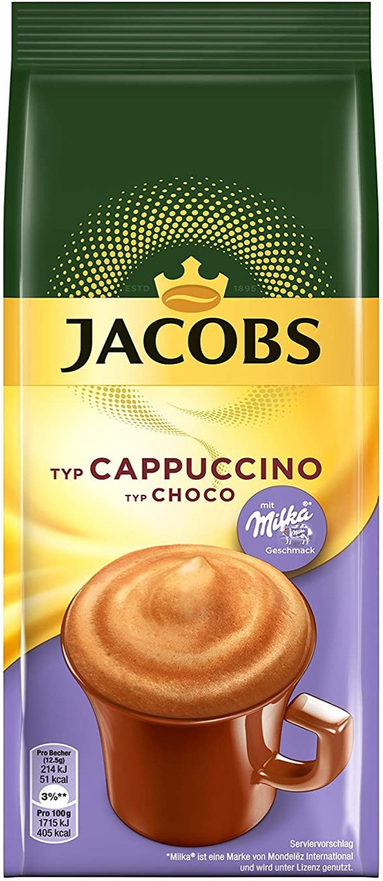 Капучино Jacobs Cappuccino Choco із шоколадом Milka 500 г.