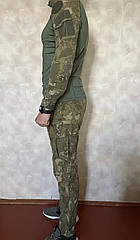 Тактичний костюм COMBAT, розмір XL, штани + сорочка, колір хакі (оліва), найкраща якість, Туреччина