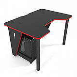 Геймерський ігровий стіл ZEUS IVAR-1200, чорний/червоний, фото 2