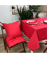 Хлопковая Скатерть на стол Красная, 134х134 см Прованс