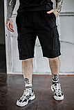 Літні зручні чорні шорти карго чоловічі з котону, фото 6