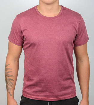 Футболка чоловіча Однотонна Бордовий меланж 2300м/1, L (1шт)