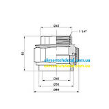Американка 40х1-1/4 ВР KOER (Чехія) Американка із внутрішнім різьбленням Згін внутрішня різьба поліпропілен під пайку, фото 3