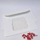 Коробка для торта, 250*250*90 мм, біла з вікном, фото 3