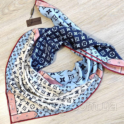 Хустка Louis Vuitton шовкова з ручною підшивкою, фото 3