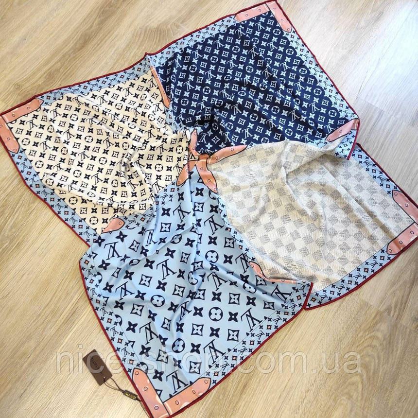 Хустка Louis Vuitton шовкова з ручною підшивкою, фото 1