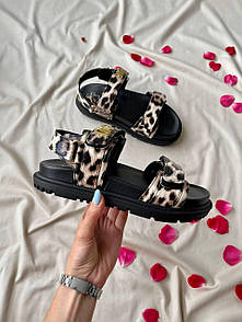 Сандалі жіночі чорні Dior Sandals "Leopard" (08799) 37