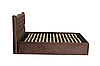 Ліжко двоспальне з м'яким узголів'ям MeBelle ZARURA 180 х 200 з ящиком, темний коричневий шоколад велюр, фото 3