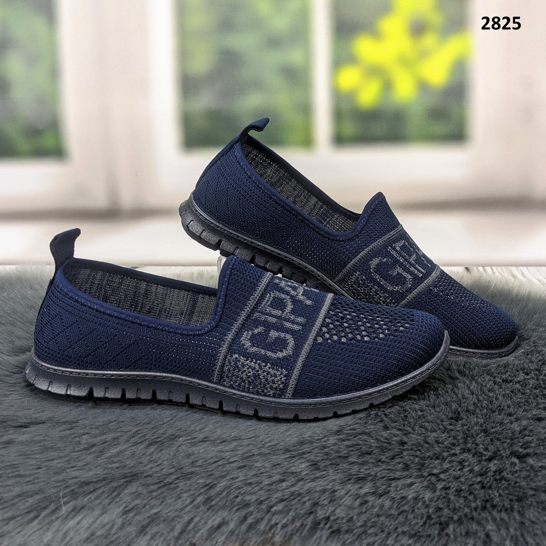 Жіночі текстильні мокасини сині з сірим Gipanis Україна., фото 1