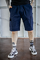 Зручні модні чоловічі шорти карго сині повсякденні з котону