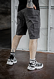 Модні комфортні сірі повсякденні шорти карго для міста з котону, фото 8