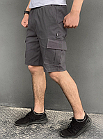 Модні комфортні сірі повсякденні шорти карго для міста з котону