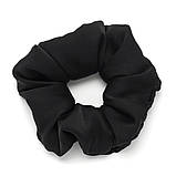 Гумка для волосся з костюмної тканини чорна 8 см, фото 3