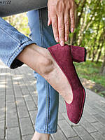 Туфлі жіночі бордо низький підбор