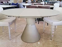 Стол круглый раскладной ТМL-651-1 с матовым стеклом капучино, 105-145х105х76 см