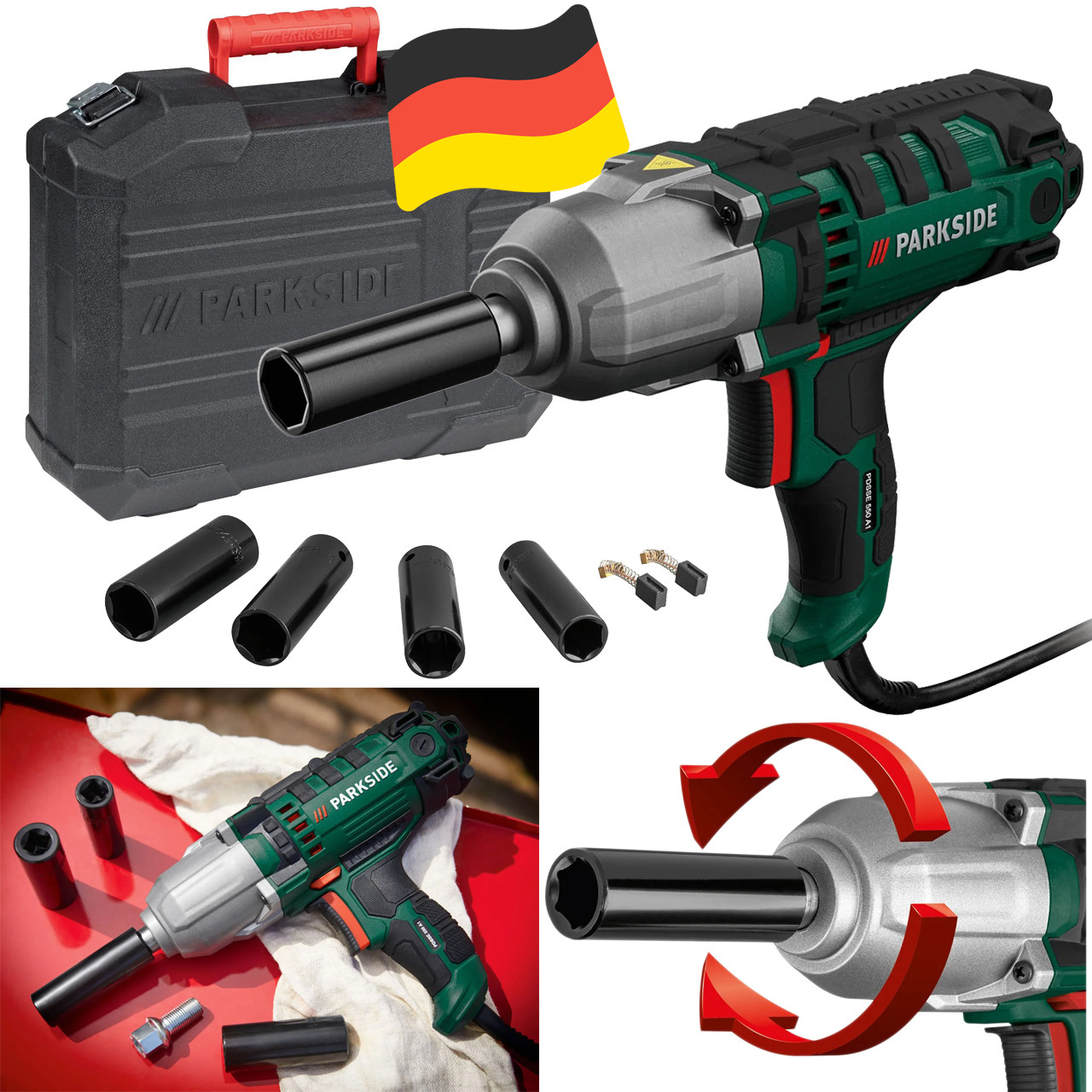 Електричний ударний гайковерт PARKSIDE PDSSE 550 A1 (550 Вт, 500 Нм, Німеччина), фото 1