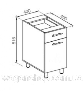 Нижня секція Н 40 ДШ Адель СМ Світ Меблів, фото 1