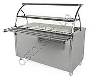 Вітрина для салатів охолоджувана 1800/700/1400 мм, дві полиці