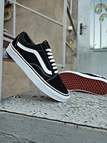 VANS Old Skool Ванси чорно-білі Кеди текстиль унісекс, фото 5