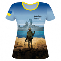 Женская 3D футболка с украинским воином
