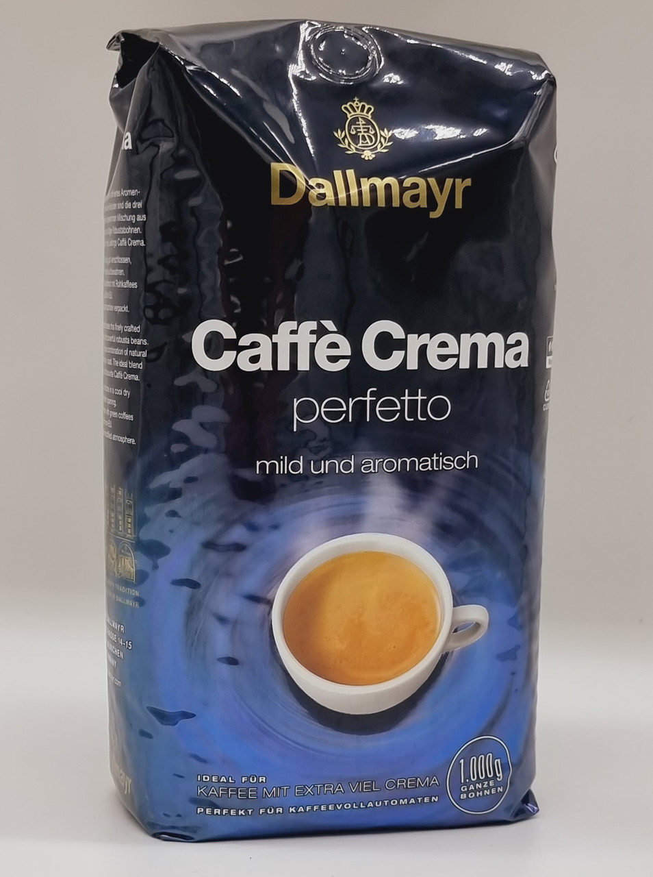 Кофе в зёрнах Dallmayr Caffe Crema perfetto 1 кг Германия 90/10 - фото 1 - id-p1639142215