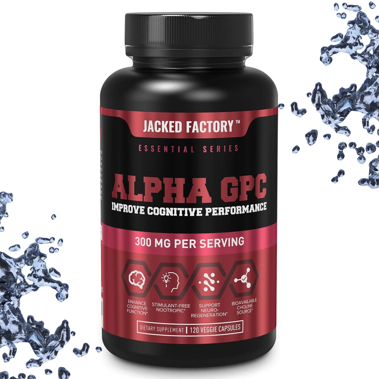 Для мозку, при стресах Jacked Factory Alpha GPC 300 мг на порцію 120 вегетаріанських капсул