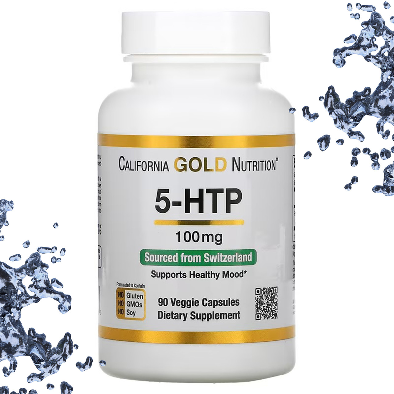 California Gold Nutriion 5-HTP 100 мг 90 вегетаріанських капсул, фото 1