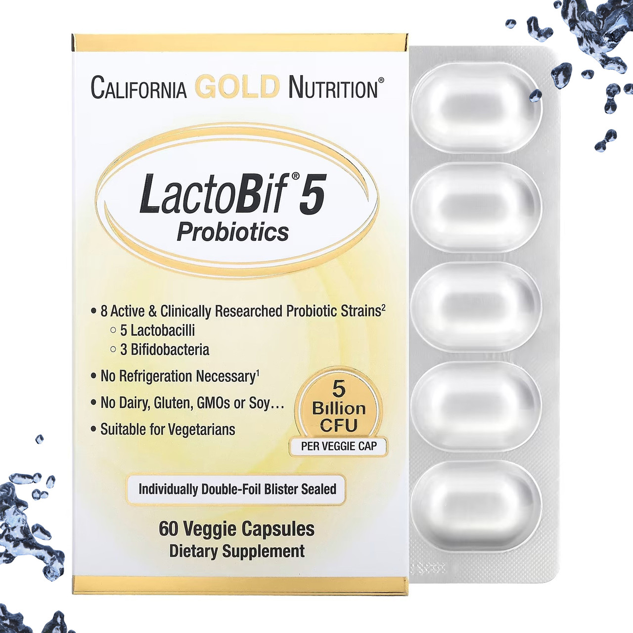 Пробіотик California Gold NutritoBif Probiotic 5 billion CFU 60 вегетаріанських капсул
