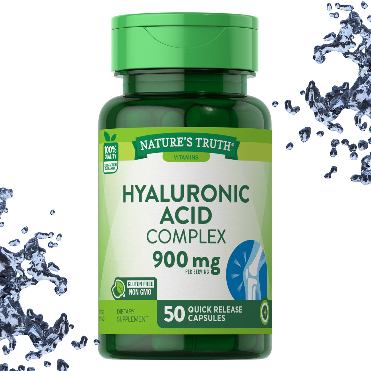 Гіалуроновий комплекс Nature's Truth Hyaluronic Acid Complex (з МСМ і Колагеном) 900 мг на порцію 50 капсул, фото 1